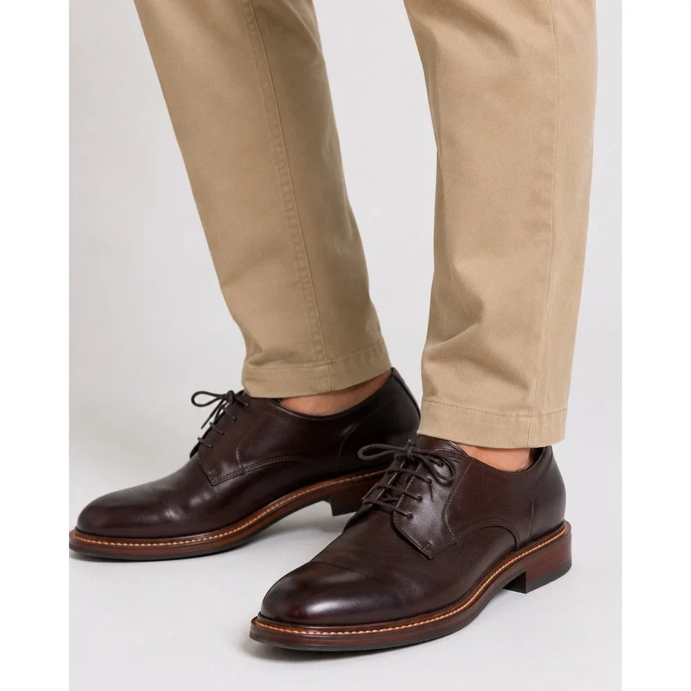 Banana Republic Mens Italian Leather Ortholite Derby Shoes Dark Brown 12M Preppy